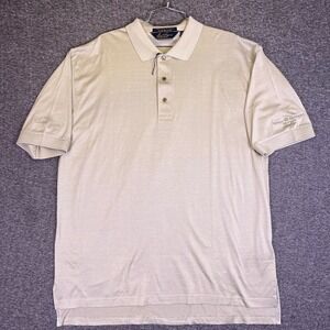 Ben Hogan Polo Mens L Beige Double Mercerized Pima Royal Niagara Golf Club NEW